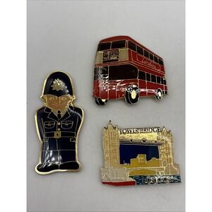vintage refrigerator magnets London England lot of 3, Tower Bridge Bus Officer
